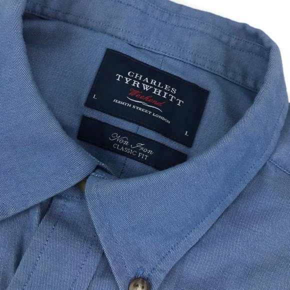Charles Tyrwhitt Weekend Non Iron Dress Shirt Sz L - Picture 8 of 8